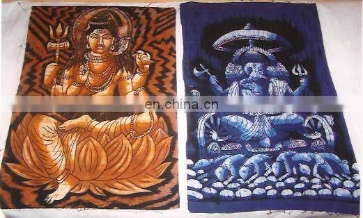 batik printed INDIAN GODS PRINTED WALL HANGINGS
