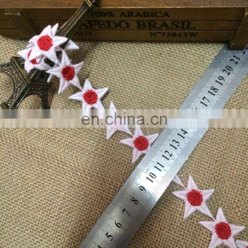 2017 fashion polyester yarn colorful lace trimming sewing ribbon flower trim