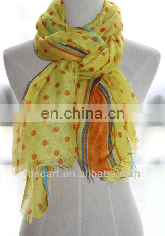 cotton block printed scarf JDYVP-003# Printing scarf 100% voile polyester shawl wholesaler