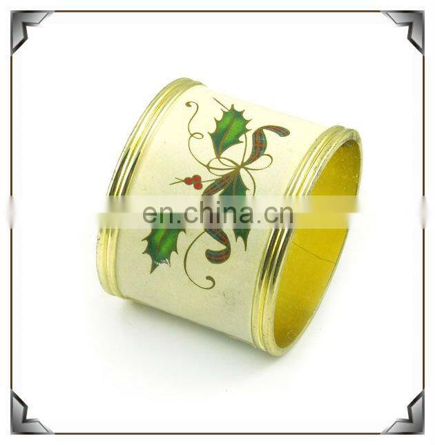 Metal Napkin Ring with Flower