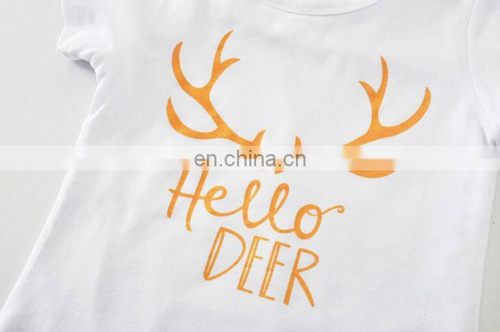 2018 hot sales Girls summer clothes Cartoon set T Shirt+Shorts Outfits Set+Headband Suit