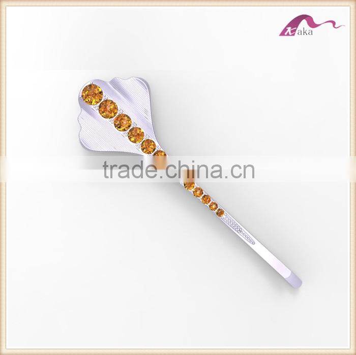 Chinese Traditional Crystal Ginkgo Leaf Hair Pins Hair Accessories For Women