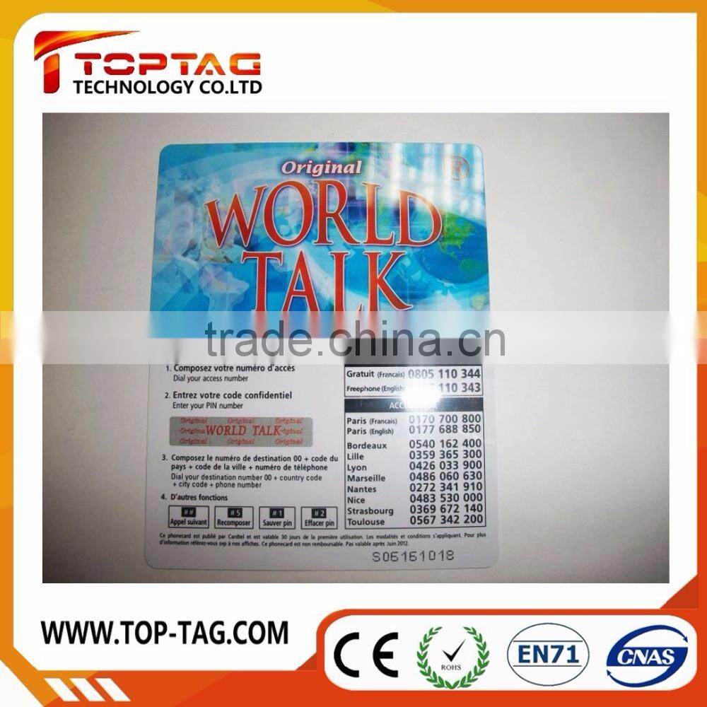 Paper scratch card / scratch card for mobile phones / prepaid paper game cards