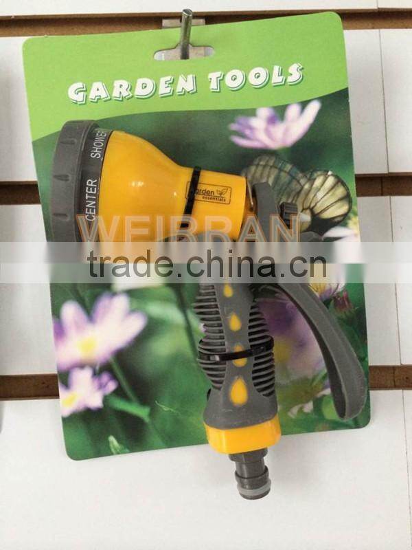 (84715) 8 function sprayer, TPR covered handle 8 patterns ABS rotary hose end spray