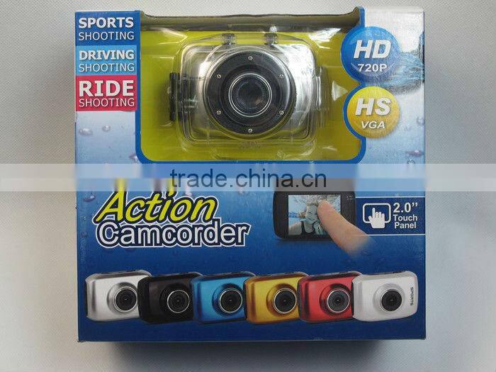 Cheap 2.0inch Touch Screen 720P Waterproof Sport Camera D10