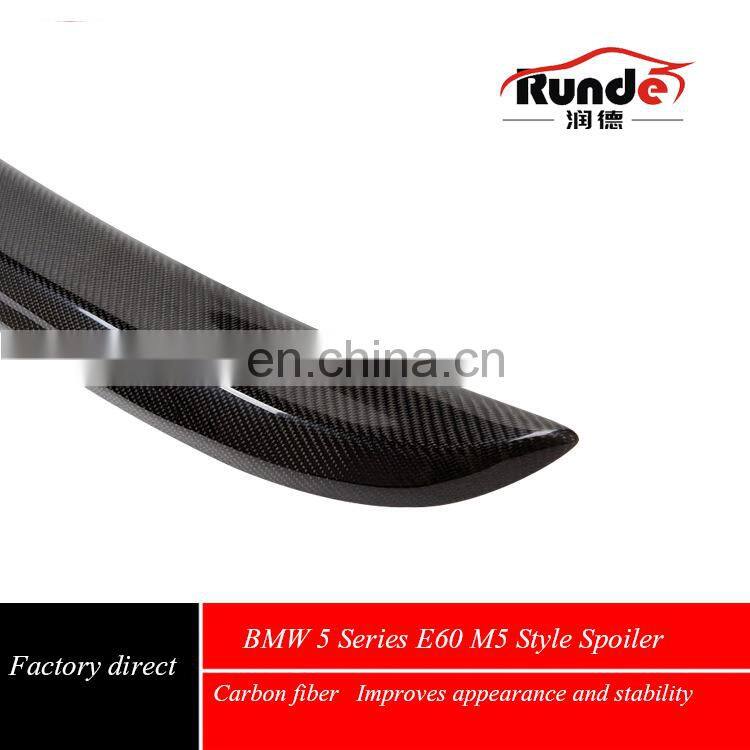 Runde Accessories Decoration Performance M5 Style Carbon Fiber rear Spoiler Wing for 2004-2010 BMW 5 Series E60 spoiler