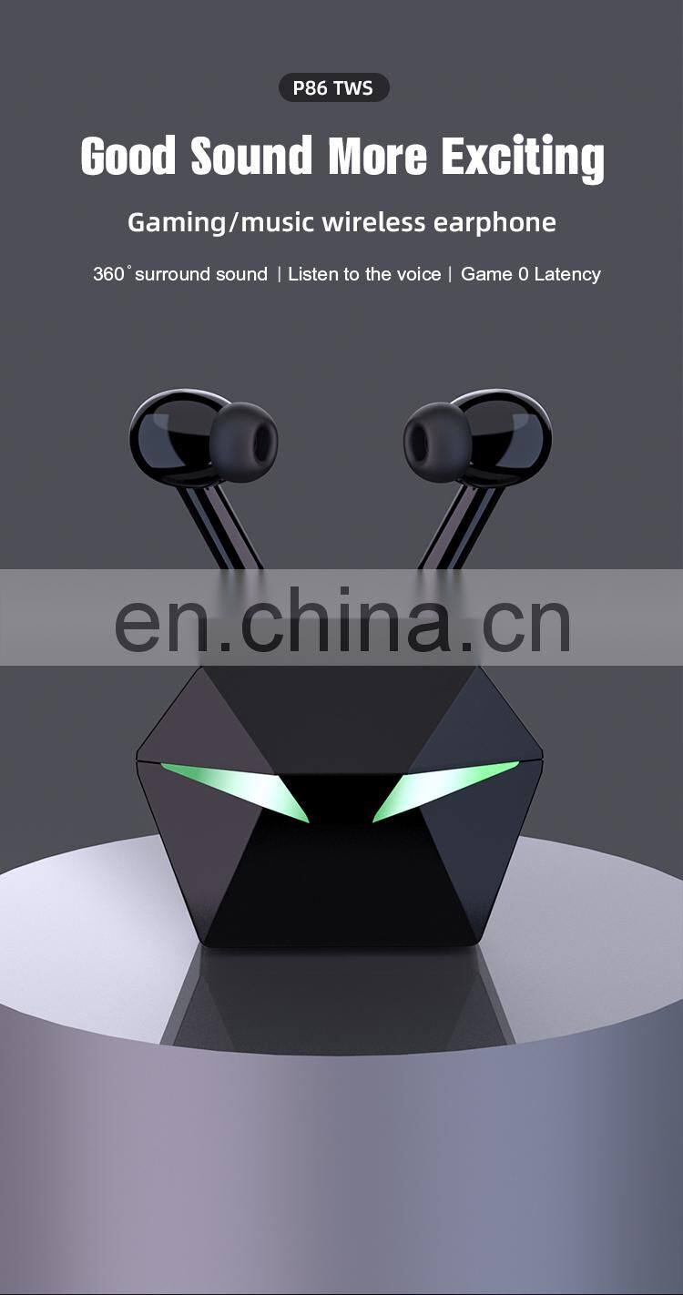 Deep Bass Sound Positioning P86 BT5.1+EDR Game Earbuds Zero Latency wireless gaming headset headphones