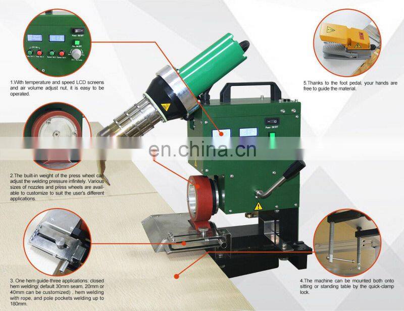 Table mounled hot air welding machine