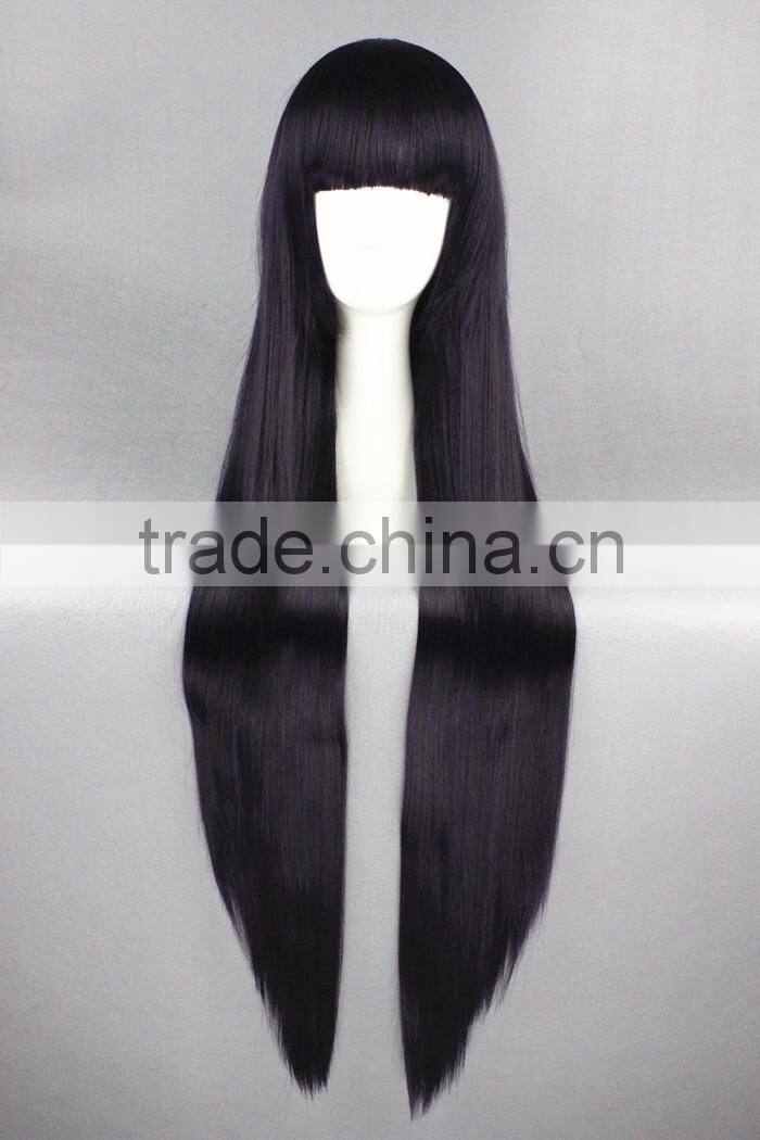 High Quality 100cm Long Straight Boku Secret Service-Shirakiin Ririchiyo Purple Synthetic Anime Wig Cosplay Hair Wig Party Wig
