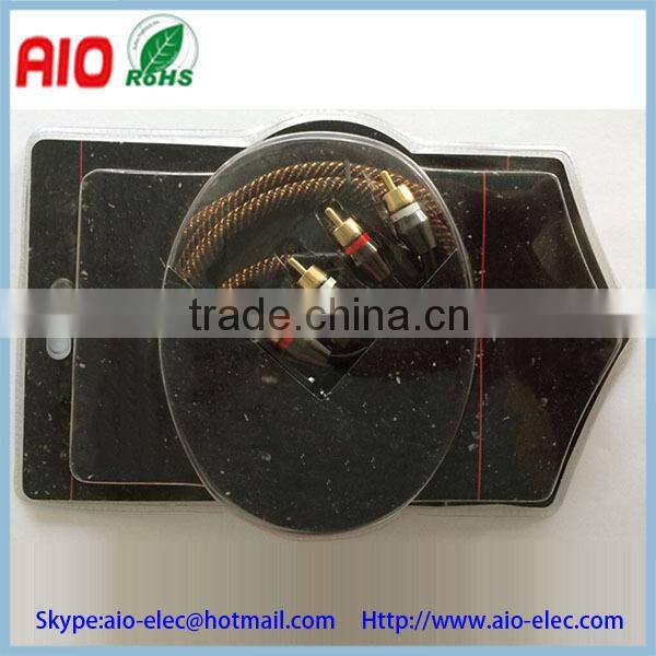 1.5M 5Ft audiophile high-end RCA male plug to female jack convertor adaptor nylon braiding cable for Car audio modification