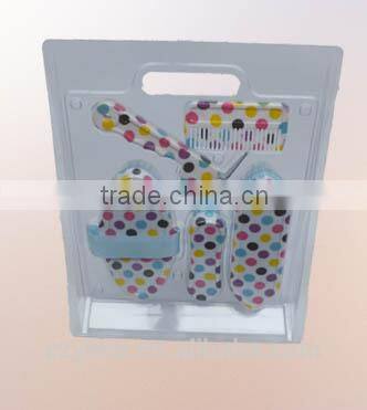 New arrival ~ 5 pieces colored pattern horse grooming kit with blister/flower