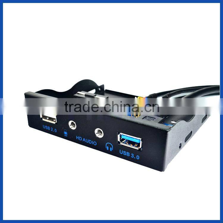 New 3.5" Floppy Bay Internal 9Pin to 2 Port USB 2.0 HUB and HD Audio 3.5-in PC Floppy Front Panel