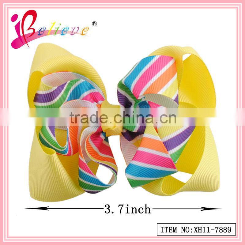 2014 Super hot sale kids hair accessories jewelry wholesale ribbon bow bobby pin (QRJ-0029)