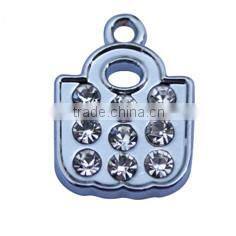 Hot summer purple bag pendant for 2014 London High quality purple cz bag shape pendant for women Bag shape charms
