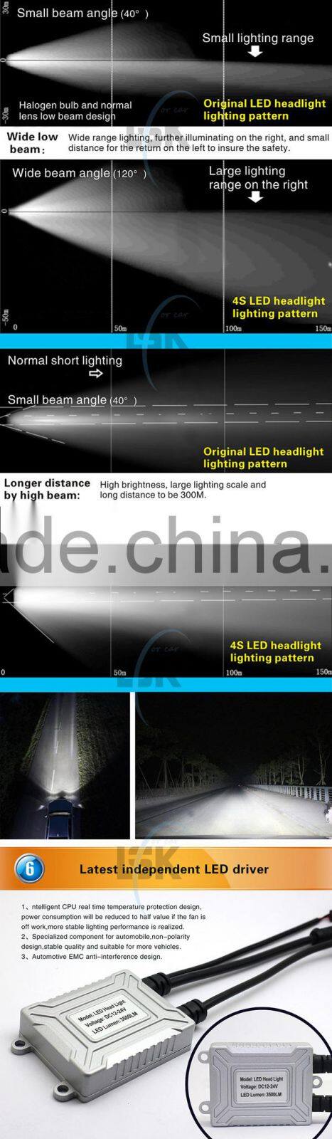 Newest 4S car headlight 38w 7000lm led headlight bulb h11 h8 h13 5 color changeable