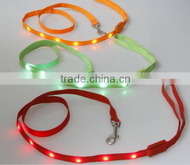 Pet Product Manufacturer Lighted Flashing 6 Led Pet Dog Safety Leash With Reflective Tape