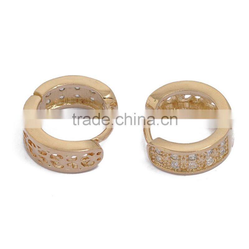 Earring, Fashion Gold Jewelry Square Crystal Zircon Setting Brass Earring, Earring Jewelry Wholesale P9382