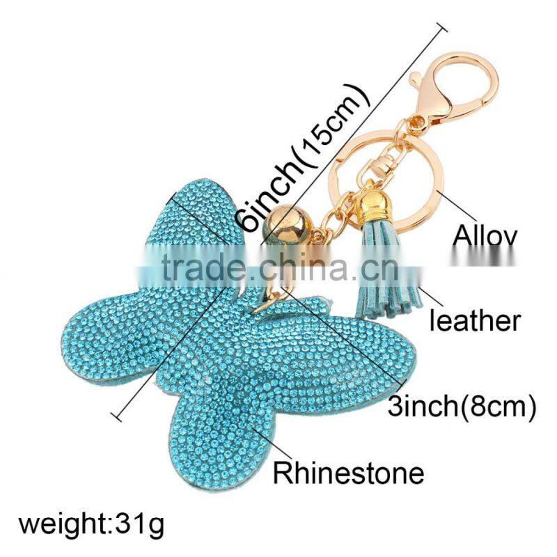 2016 New Design 18K Gold Plated Keychain Butterfly Pendant Keychain