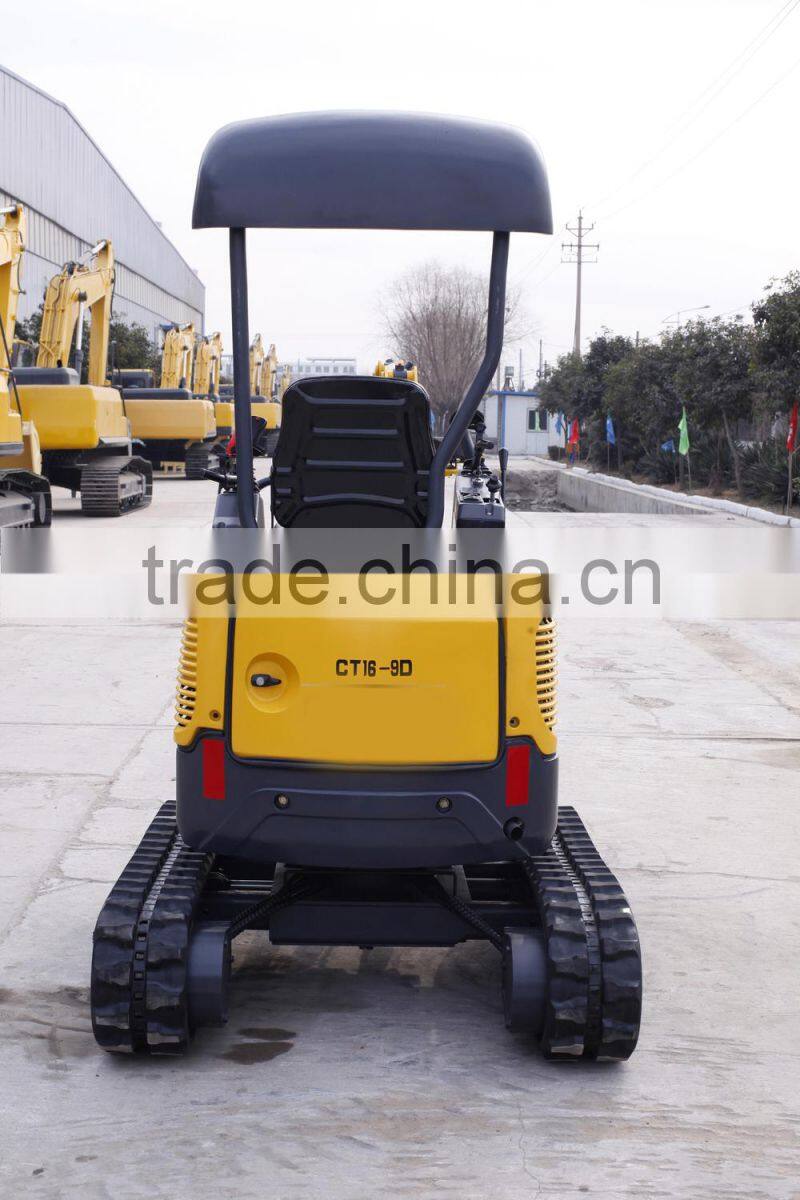 1.7ton zero swing mini excavator Tier III engine Rubber track bucket 400mm width Canopy or cabin