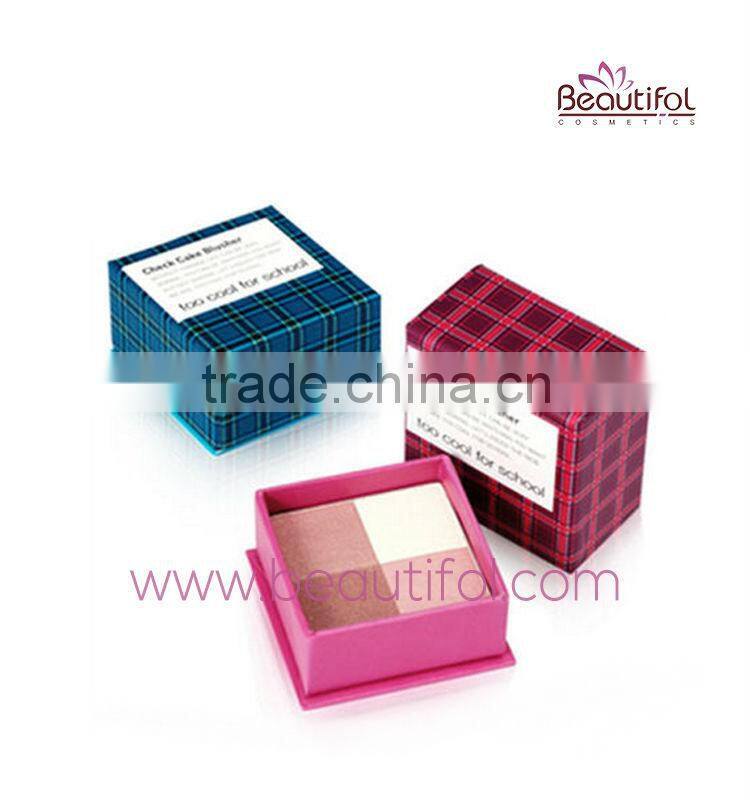 Lovely cake blusher! Paper box blush for cheek, cosmetics mixed color blushes from Guangdong