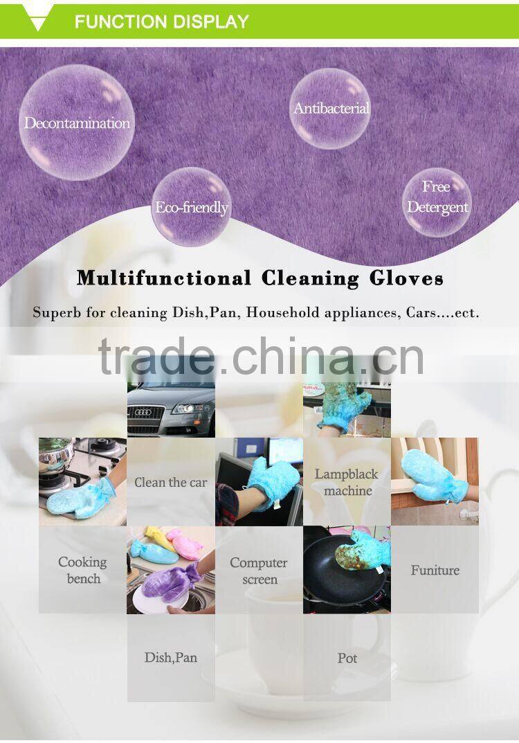 Brush Cleaning Glove Best Selling Wood Fiber Glove Wash Cloth