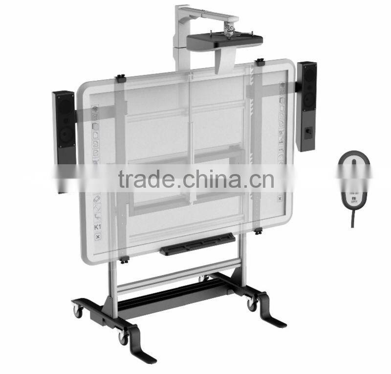 Power elevating Gaoke whiteboard mobile stand with projector bracket