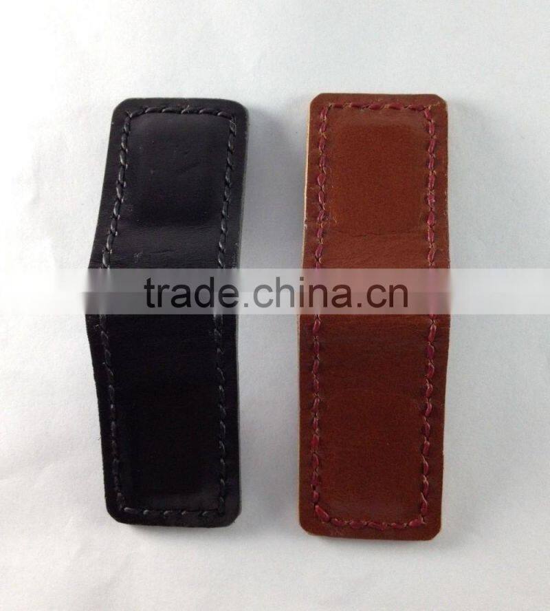 Magnetic money clip leather black brown handcraft high quality gift items