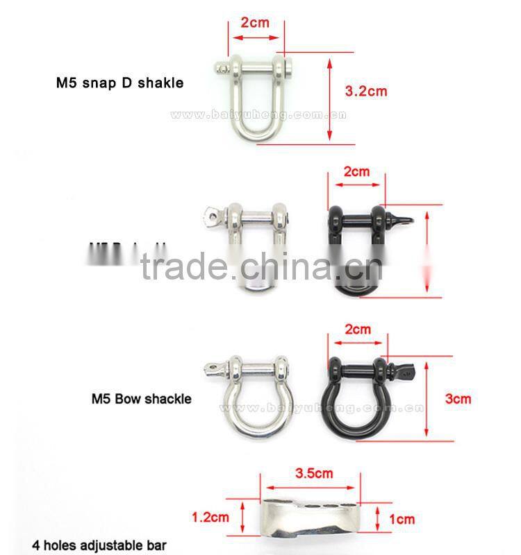 d shackle/dee shackle for paracord