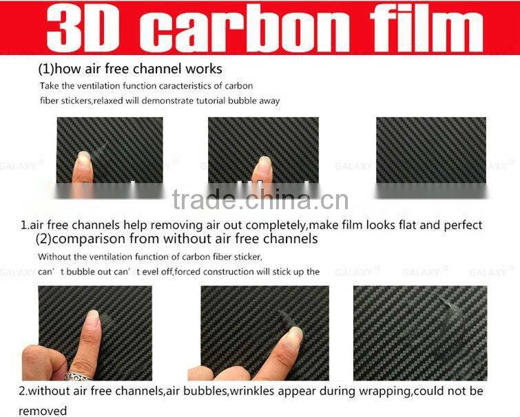 3D Carbon Fiber Vinyl Film with Air Bubbles Free Carbon Fiber Film for Car Stickers