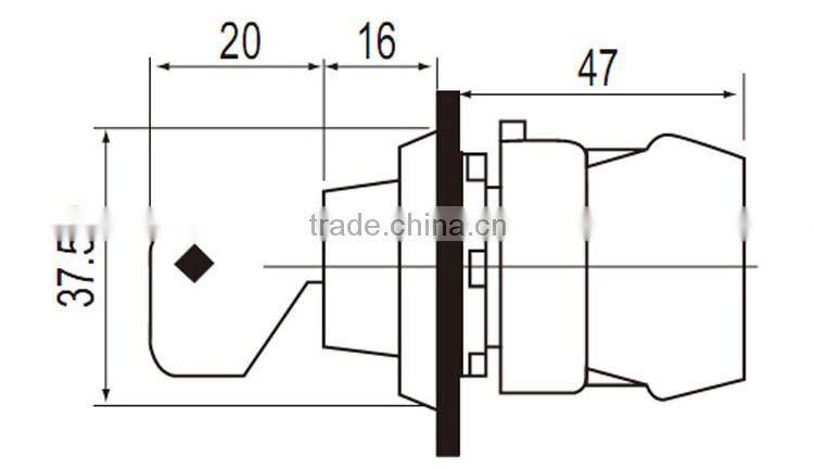 CNTD High Quality Key Type 3 position Electric Push Button Switch 30mm (C3SNK-F3)