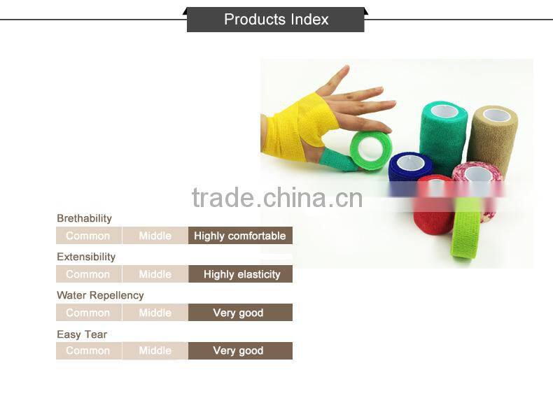 Non woven elastic self cohesive bandage/self adhesive bandage,OEM