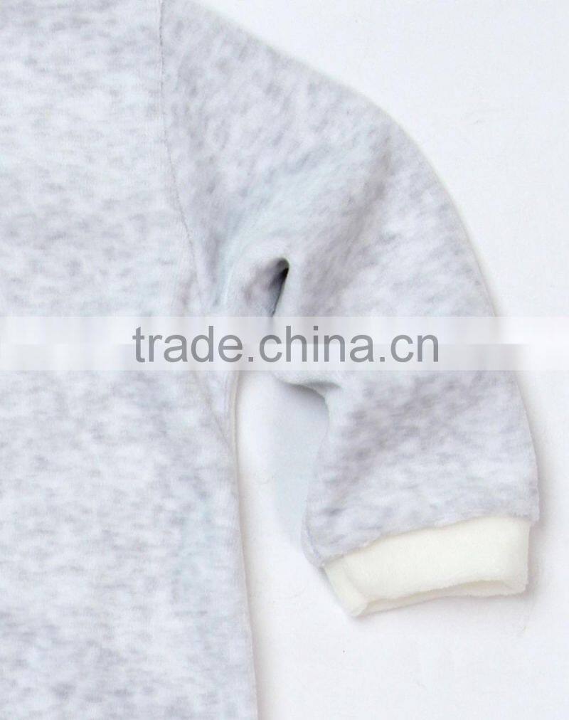 Basic design comfortable baby wear winter velour baby wear