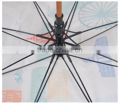 Advertising sun protection wooden straight umbrella parts handle