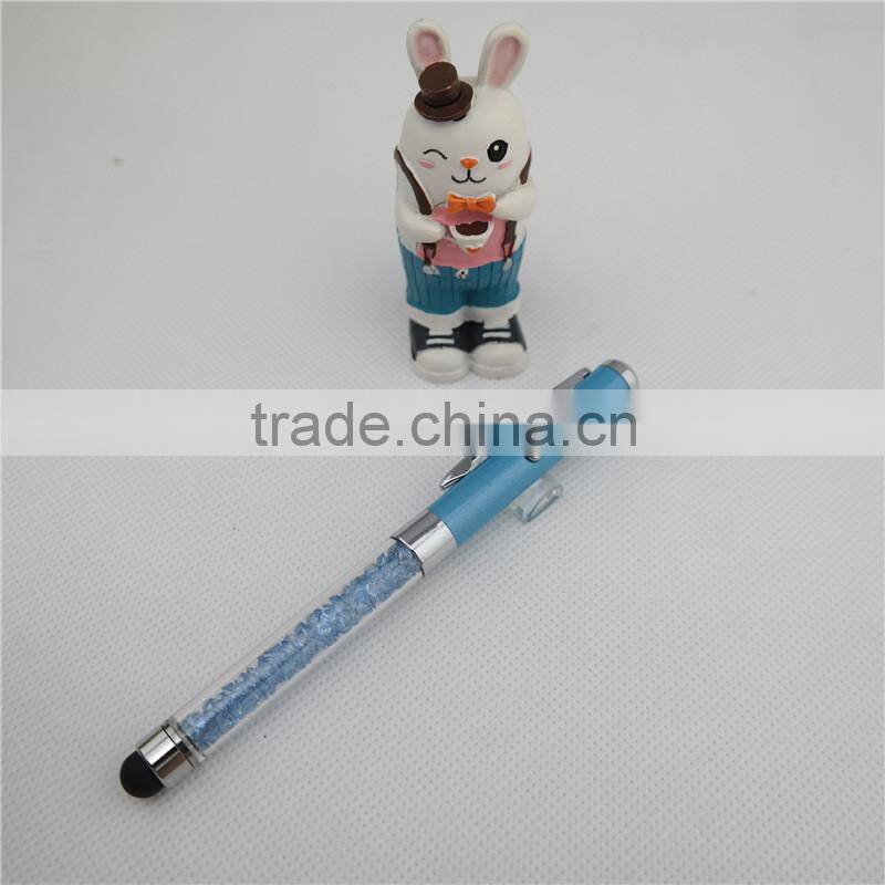 3 in 1 crystal laser pen, LED Pen with stylus ,touch pen for ipad