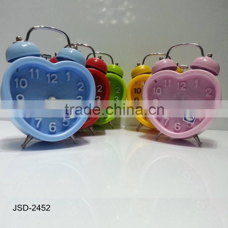 3D numbers 3" plastic twin bell alarm desktop clock