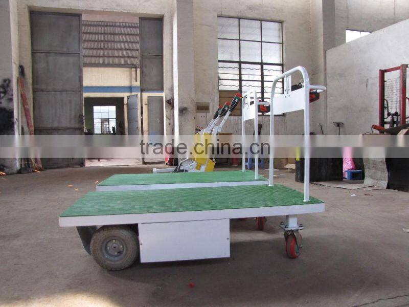 China 300kg light load battery electric powered platform trolley