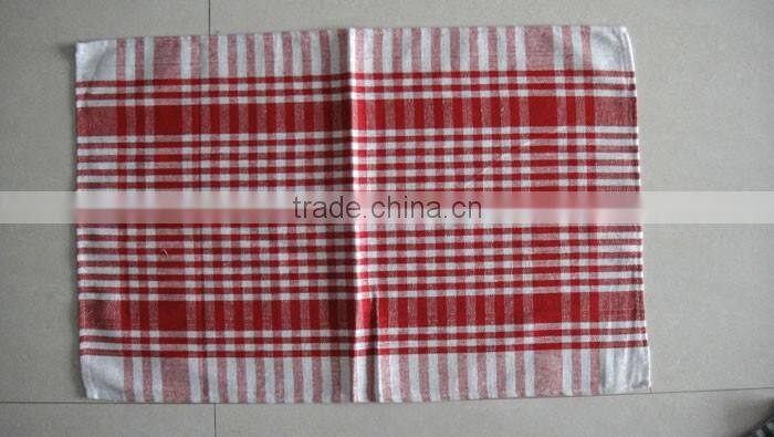China supply 41x67cm 55g cotton kitchen tea towel red stripe
