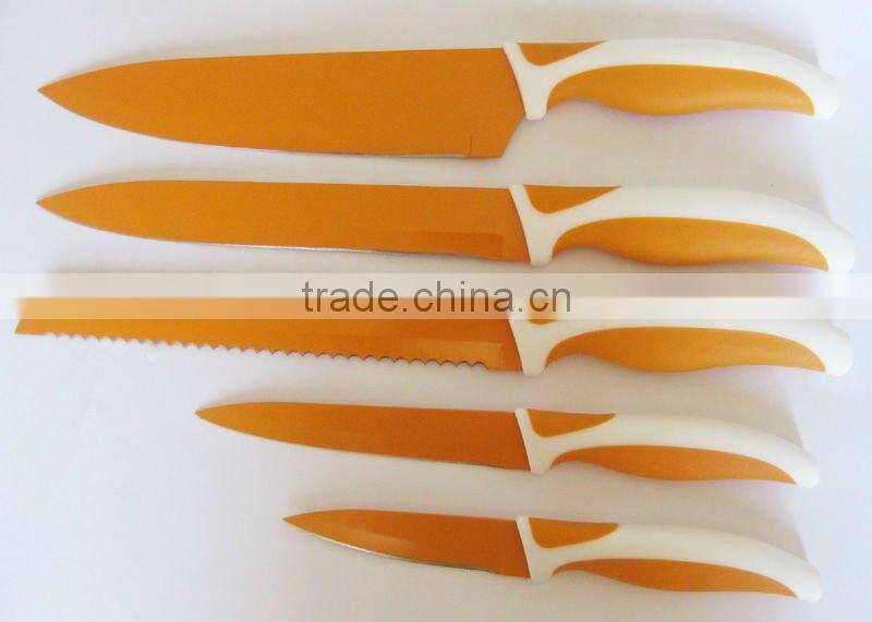 stainless steel paring knife with rubber handle