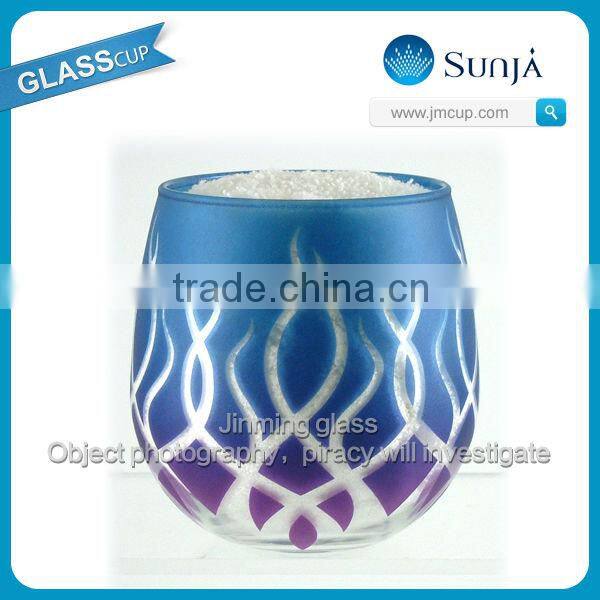 OEM painting east asia exporting glas Chromatic Glass Ice cream glasses with cool design pattern tumbler Ice cream Glass Tumbler