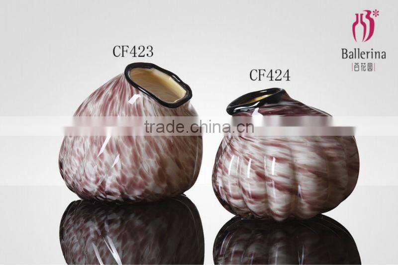 Glass Beach Series Shell Shaped Colored Bud Vase