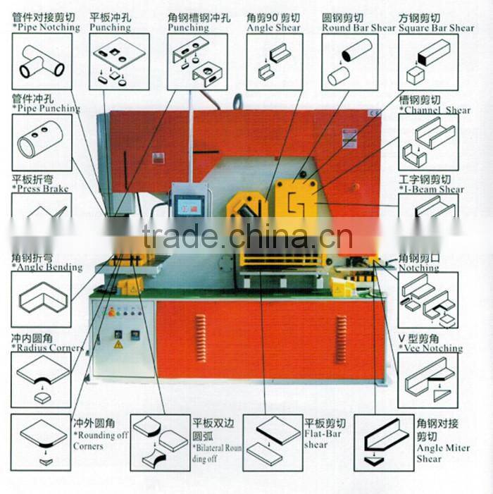Hydraulic metal plate Multi-fonction ironworker machine tool from manufacture