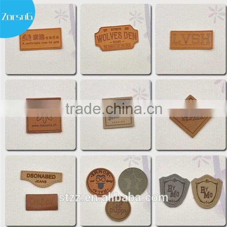 Custom Logo Clothing Faux PU Leather Patch for Denim