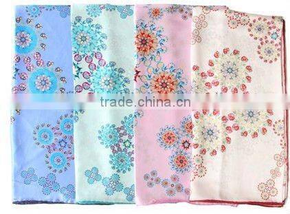 Handmade rolled Square Silk Scarf for women