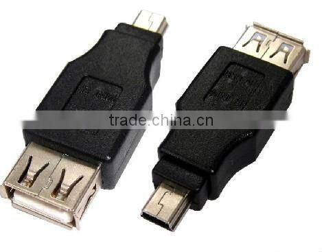 USB 2.0 Type A To Mini Type B 5 Pin F/M Adapter High Speed