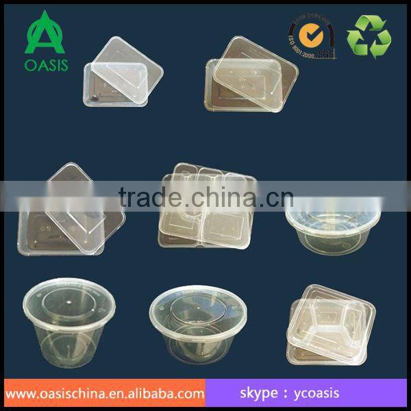 Food grade pp material disposable plastic food container 3600ml