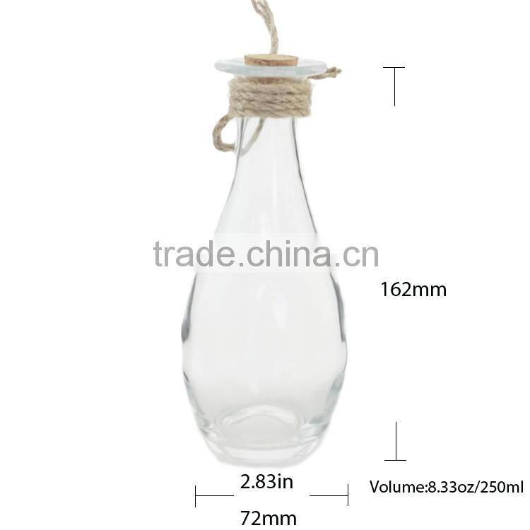 250ml Empty Cork Stoppers Perfume Glass Bottles,Airtight Cork Lid Drift Glass Bottles
