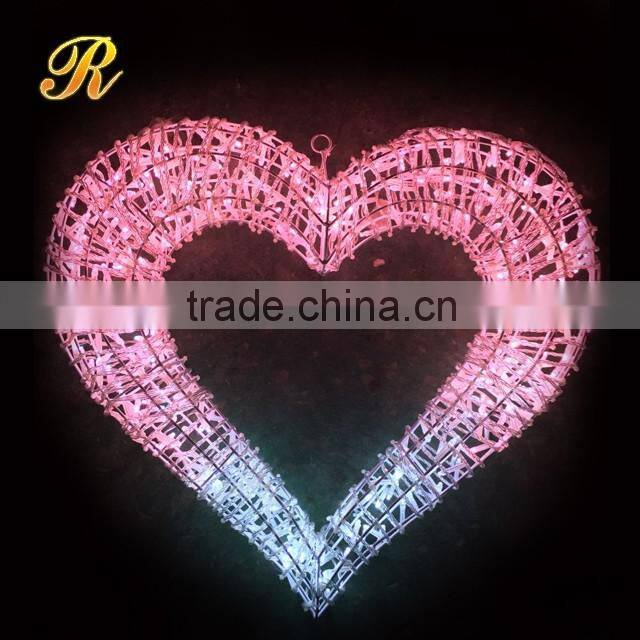 love shape decorativehanging outdoor fiber optic lights