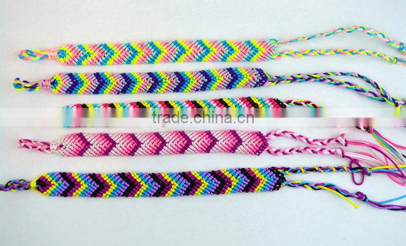 Promotion Gift Handmade 5colours polyester Cord Braided Arrow Pattern Chram Friendship Bracelet