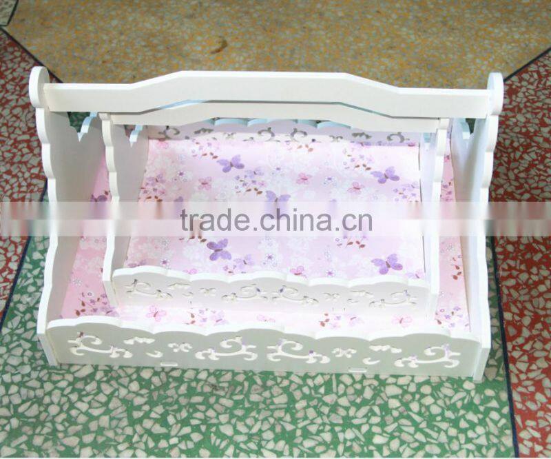 decorative hanging storage basket wood carved picnic gift basket