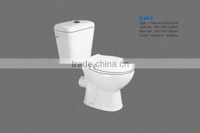 Best selling Middle east standard watermark two piece toilet